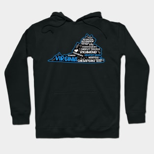 Newport News Virginia cute map Virginia Beach, Chesapeake, Norfolk, Richmond, Arlington, Newport News, Alexandria, Hampton, Roanoke, Suffolk, Reston Hoodie